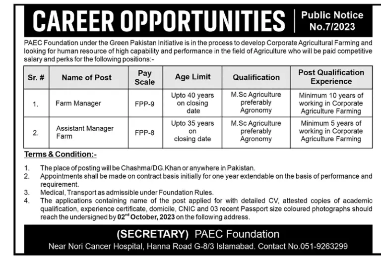 PAEC-jobs-2024-advertisement